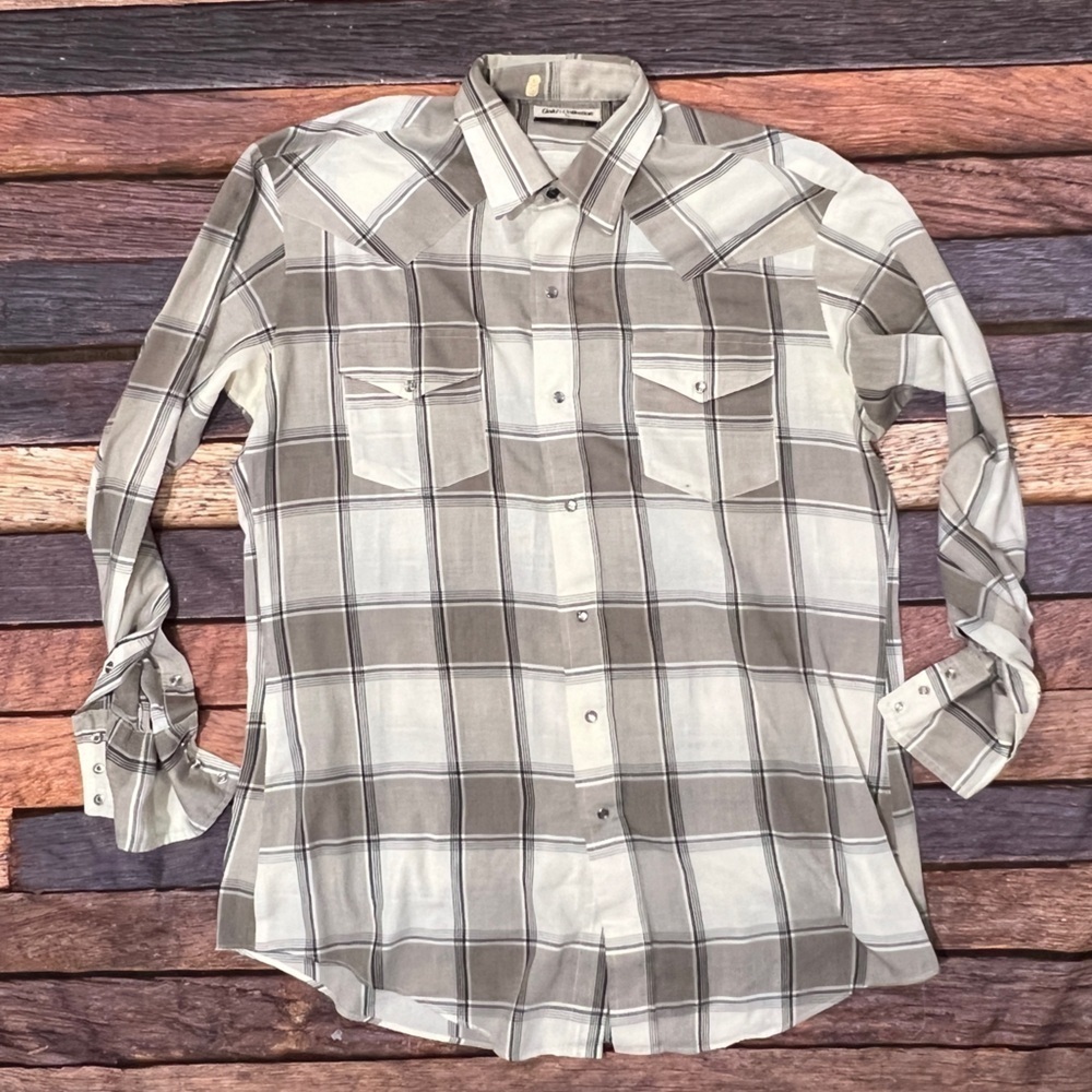 Vintage Karman Western Pearl Snap Cowboy Rockabilly Button Down Shirt